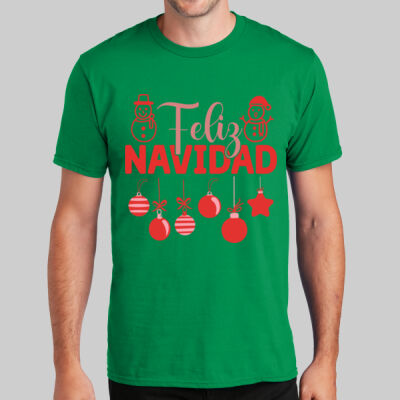 Adult T-Shirt - Winter Holidays - Feliz Festive - Red  Thumbnail