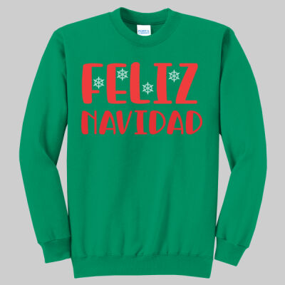 Adult Crewneck - Winter Holidays - Feliz Navidad - Red Thumbnail
