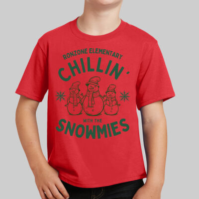 Youth T-Shirt - Winter Holidays - Chillin' - Green Thumbnail