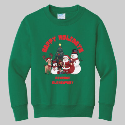 Youth Crewneck - Winter Holidays - Happy Holidays - Red Thumbnail