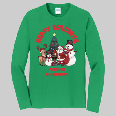 Adult Long Sleeve Shirt - Winter Holidays - Happy Holidays - Red Thumbnail