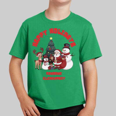 Youth T-Shirt - Winter Holidays - Happy Holidays - Red Thumbnail