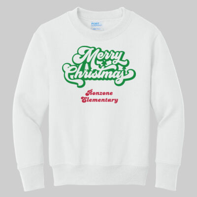 Youth Crewneck - Winter Holidays - Merry Christmas - Green & Red Thumbnail
